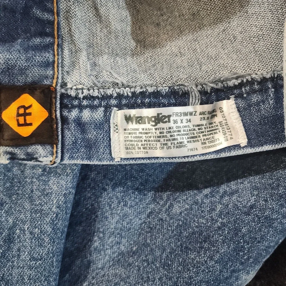 Wrangler FR Flame Resistant Relaxed Fit Jeans Blue FR31MWZ Mens 36x34